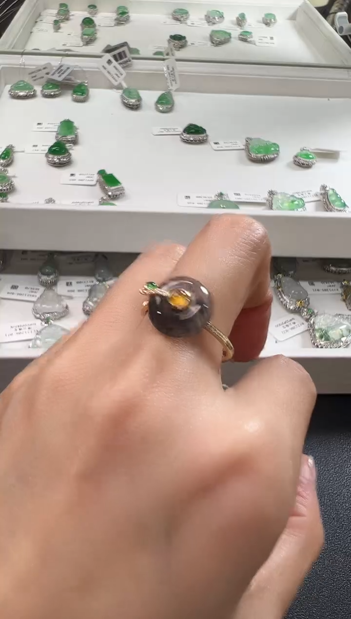 18K金镶嵌戒指翡翠KHF1206-014