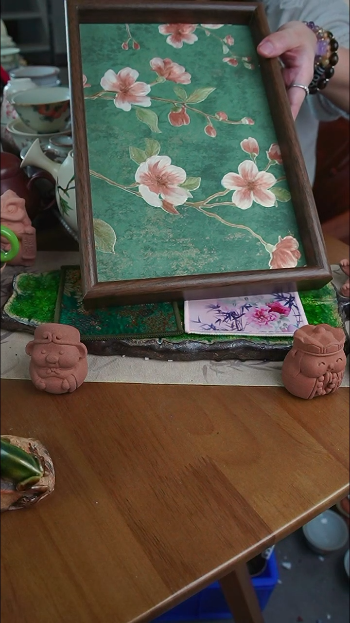 【茶瓷物语】绿色茶盘