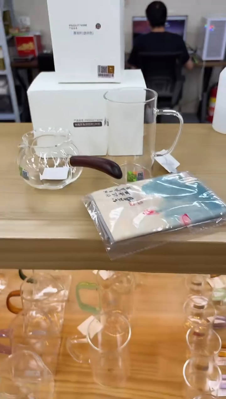 禾器福木茶海透明色+禾器荷花茶巾+清简杯透明