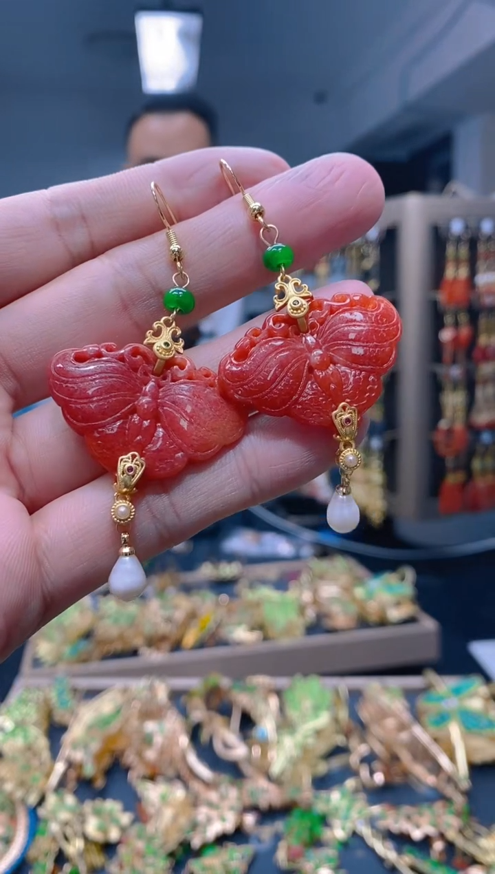 【闪购商品】翡翠耳饰合金092翡翠耳钩