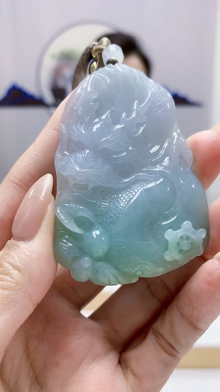 未镶嵌定制翡翠5160MM-毛货挂件69