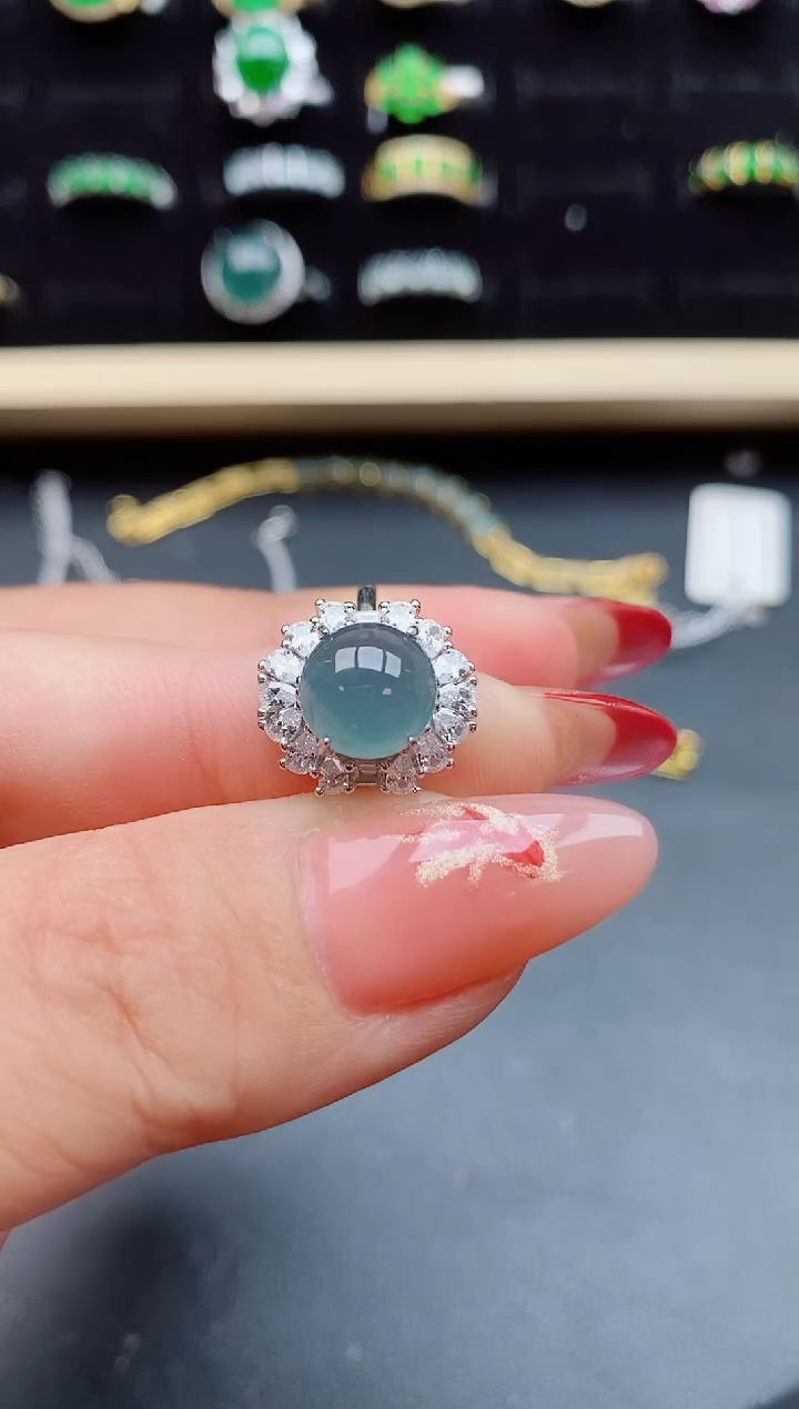 【闪购商品】翡翠戒指银S925镶嵌321321