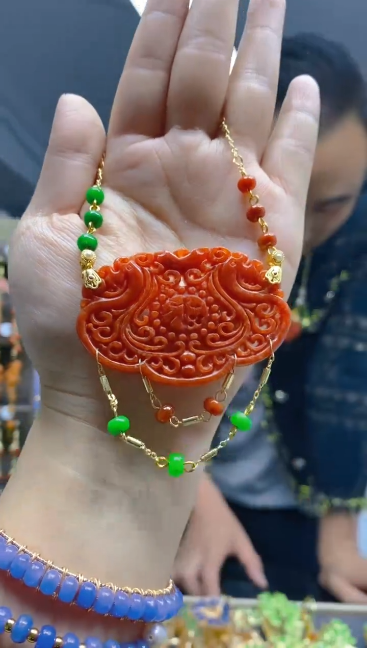 【闪购商品】翡翠耳饰合金0118翡翠锁骨链