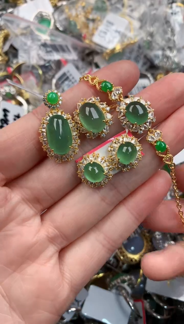 银S925镶嵌戒指翡翠999                   4