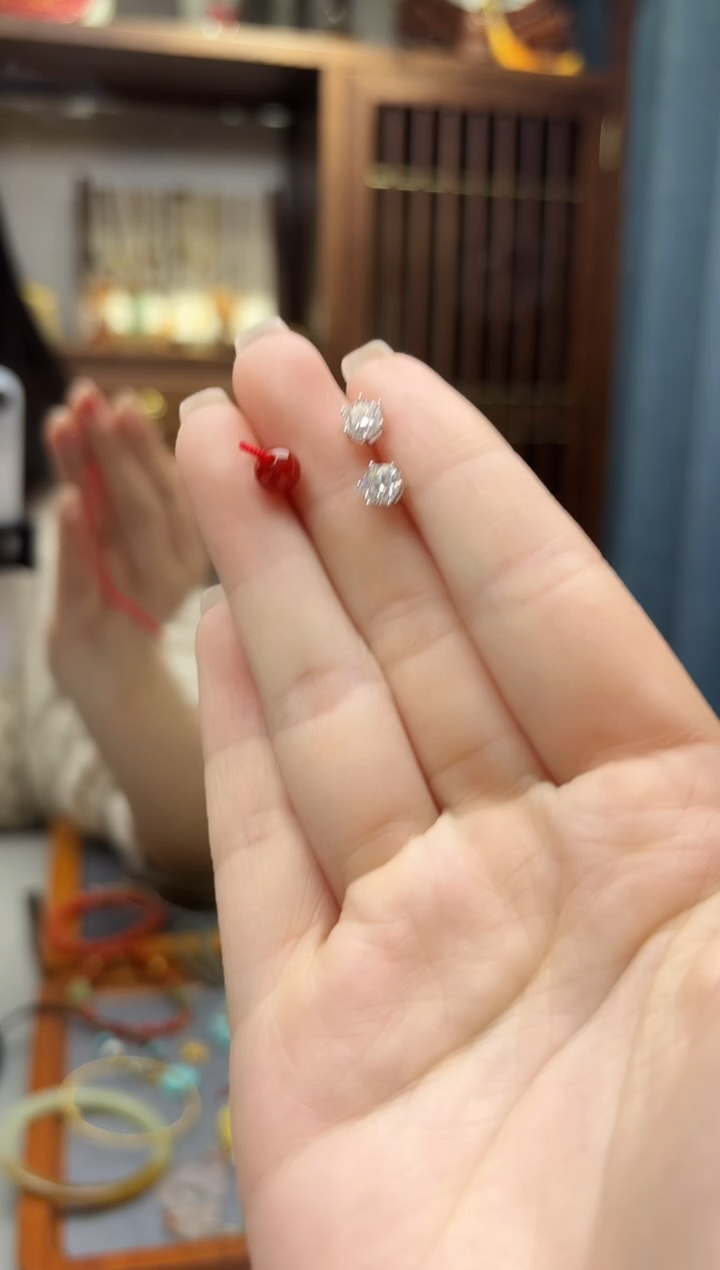 未镶嵌车挂玛瑙/玉髓玛瑙配饰耳钉ZD