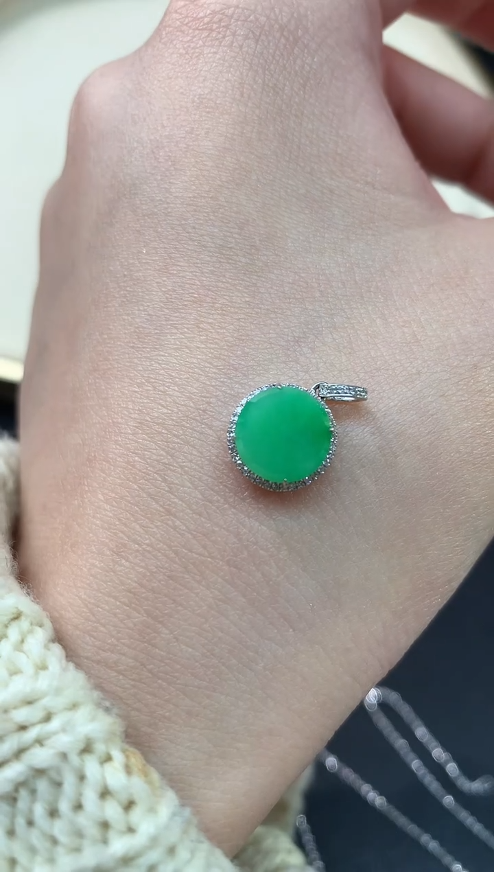 【闪购商品】翡翠吊坠(不含链)18K金镶嵌A143|2980