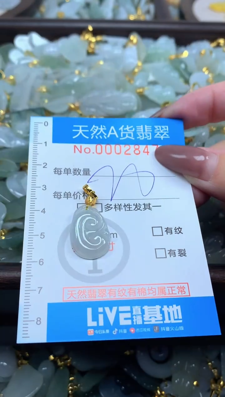 颈饰未镶嵌翡翠净货挂件-2847
