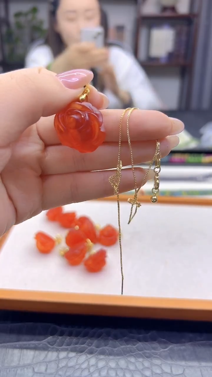 蜜蜡吊坠(赠链)14K金镶嵌DIY款D12