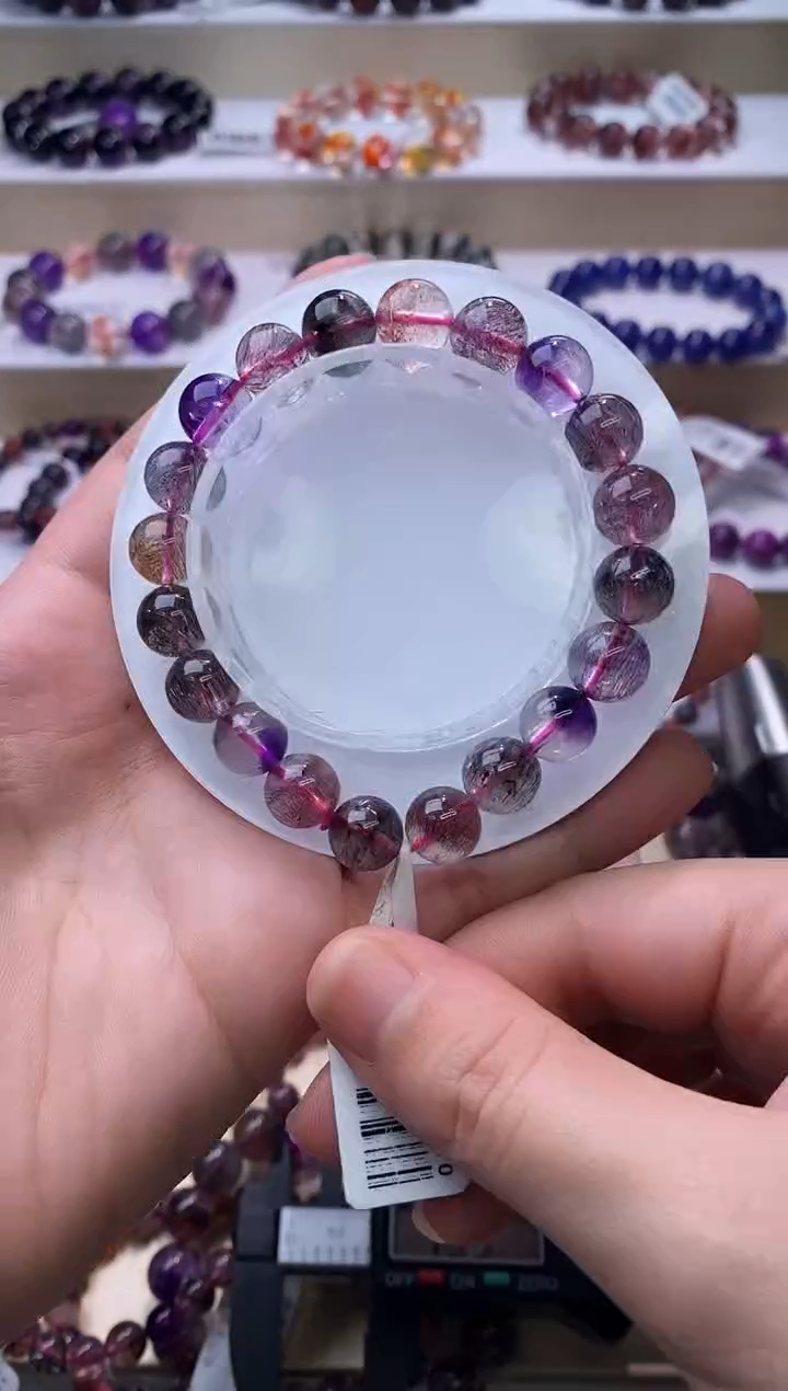 【闪购商品】水晶手链未镶嵌黑加仑超七单圈9m+