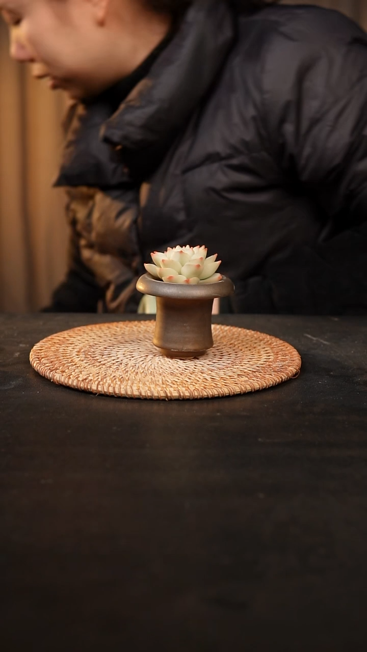 【闪购商品】瓷片  泥泥手工花盆口5高6