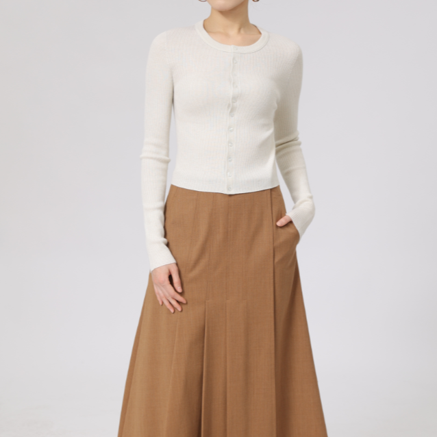 AMASS/阿玛施早春时尚质感简约领开衫针织衫女548037