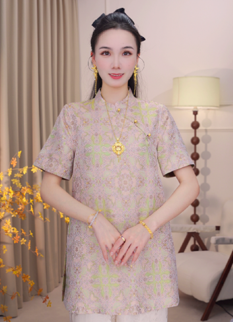 【彩麟宝相花】双面新款中长款非遗上衣2025B2887—婷婷杭锦仓