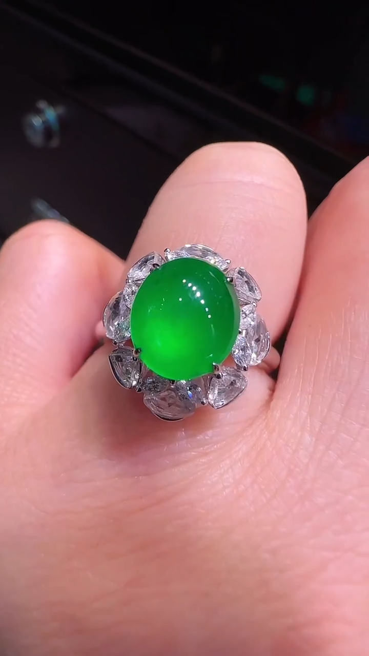 【闪购商品】翡翠戒指18K金镶嵌戒指