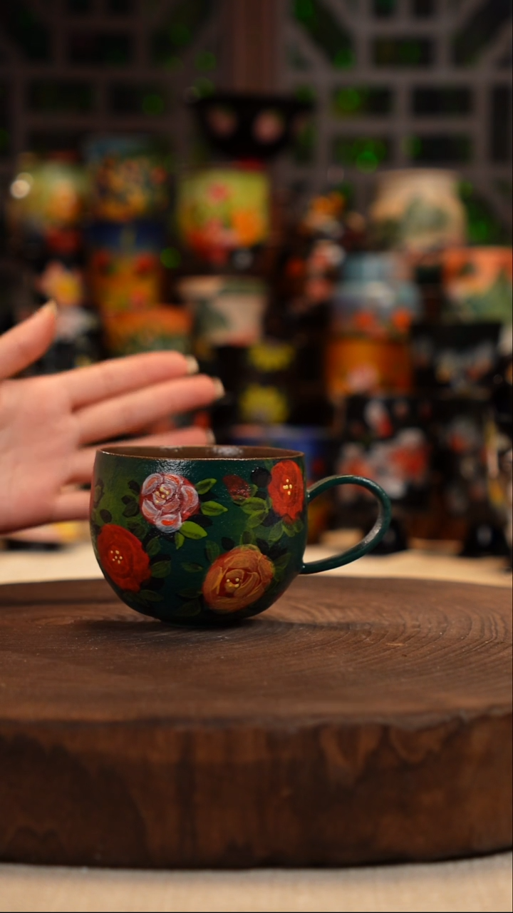 油画   釉下彩  杯子