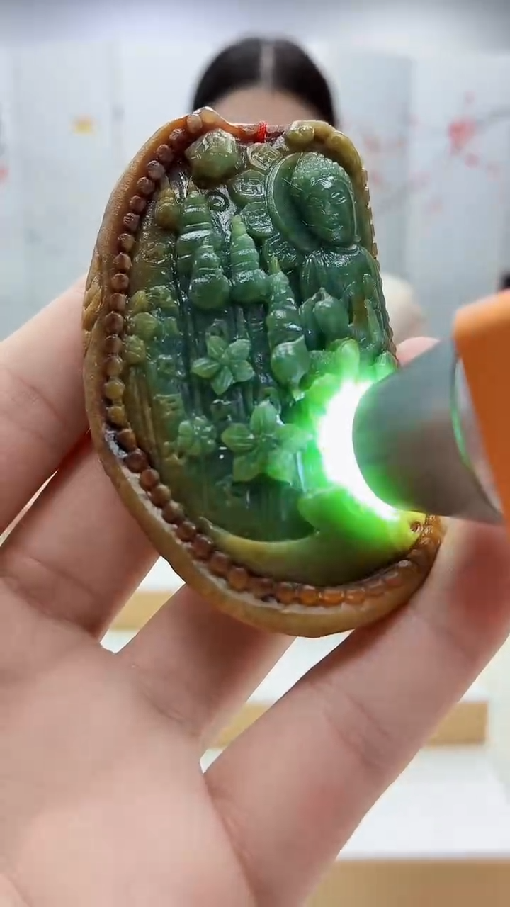 未镶嵌定制翡翠雨***…4812bb-毛货挂件