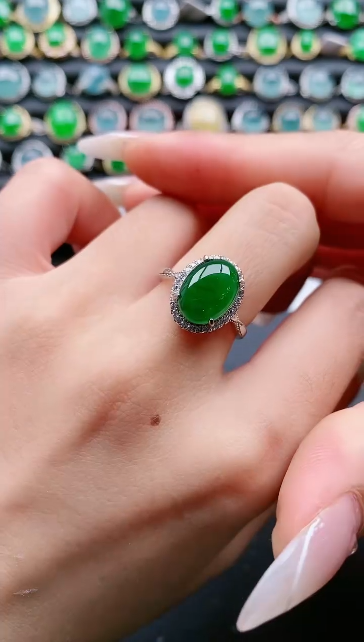 【闪购商品】翡翠戒指银S925镶嵌111111