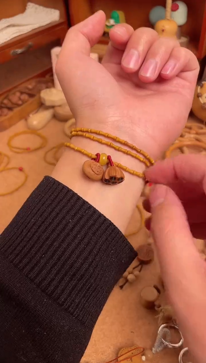 竹节手串一物一拍三圈好运连连加黄跑环