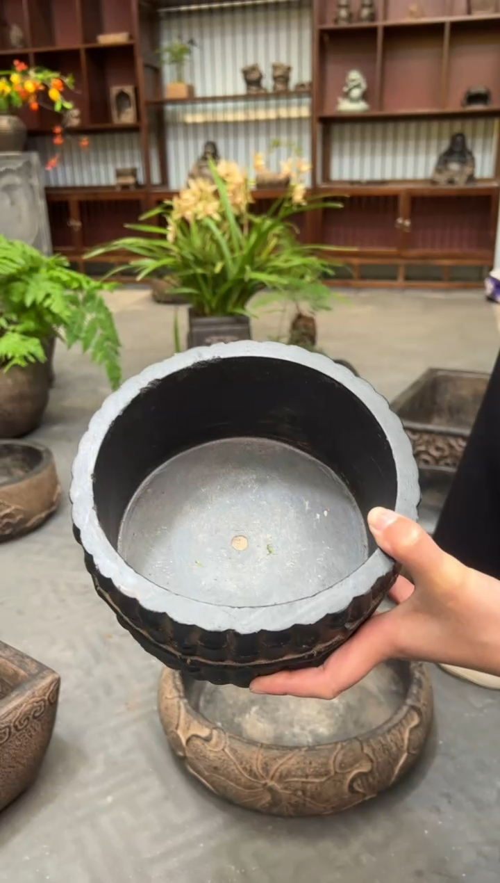 陶土时来运转竹节盆