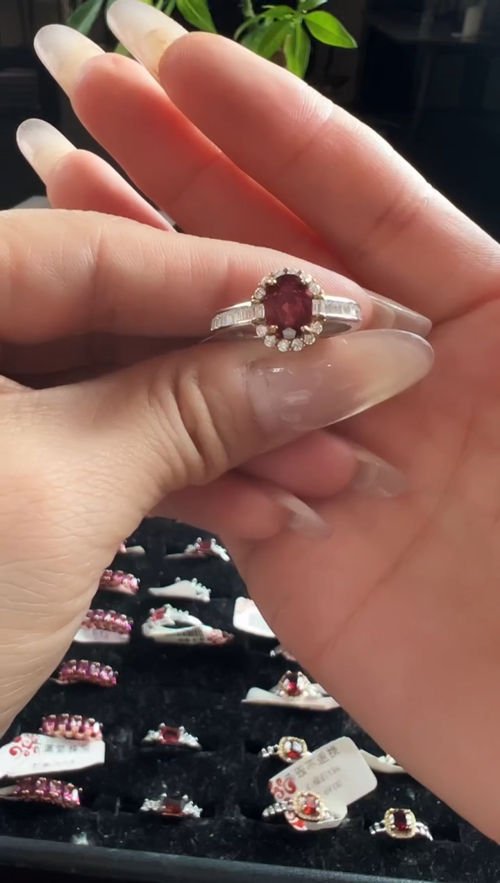 未镶嵌戒指石榴石石榴石133