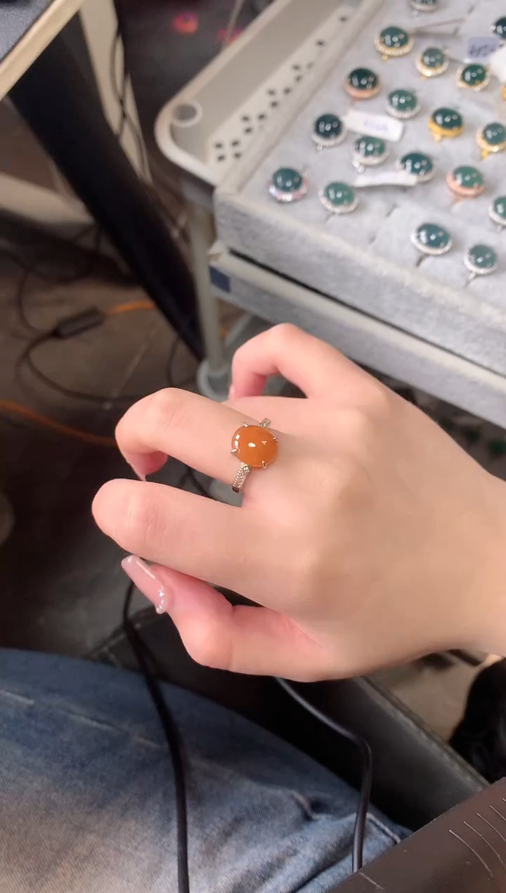 【闪购商品】翡翠戒指银S925镶嵌141241