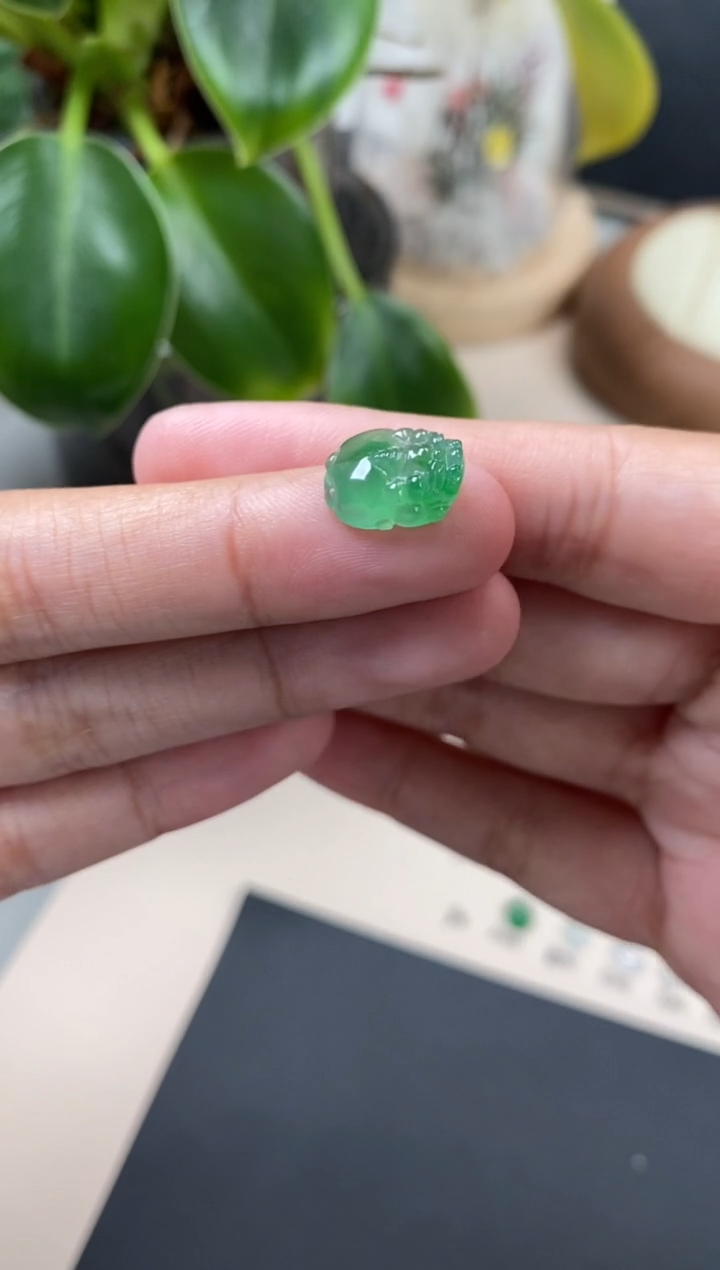 【闪购商品】翡翠颈饰未镶嵌翡翠冰绿裸石