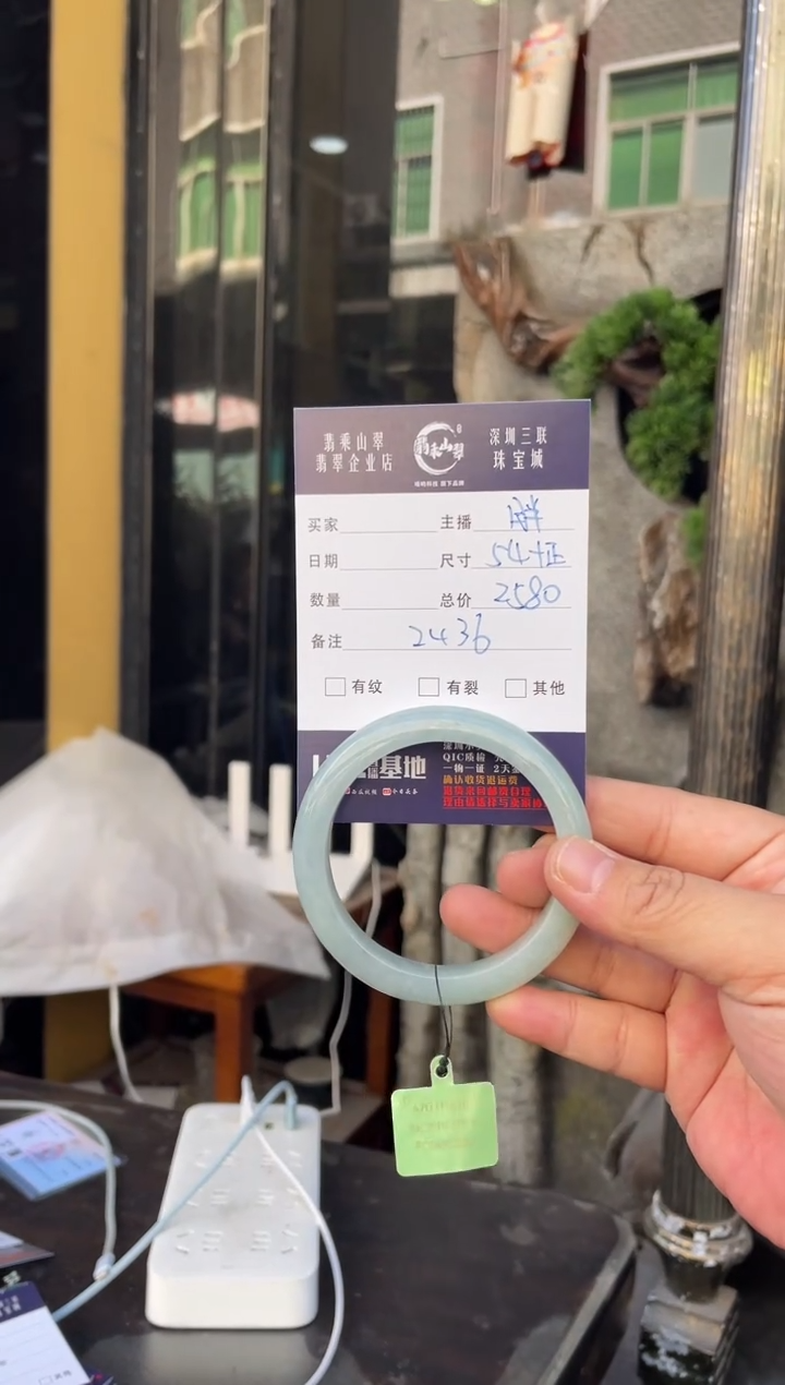 未镶嵌手镯翡翠W 54正圈 2436