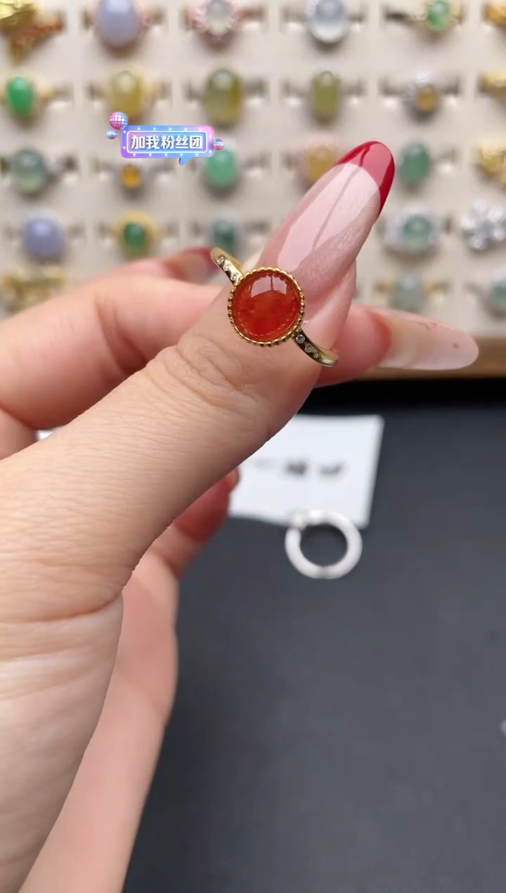 【闪购商品】翡翠戒指银S925镶嵌一物一证一礼盒