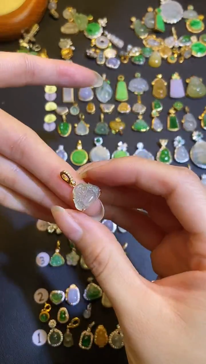 吊坠(不含链)银S925镶嵌翡翠1