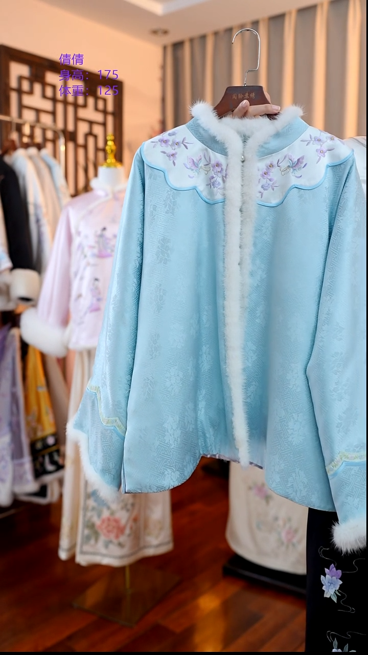 织绣蓝色 桑蚕丝非遗苏绣服饰