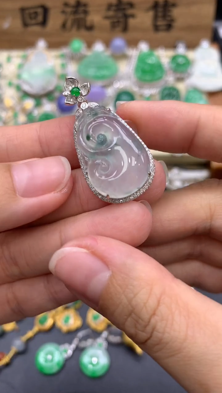 【闪购商品】翡翠颈饰18K金镶嵌491-中国好珍宝