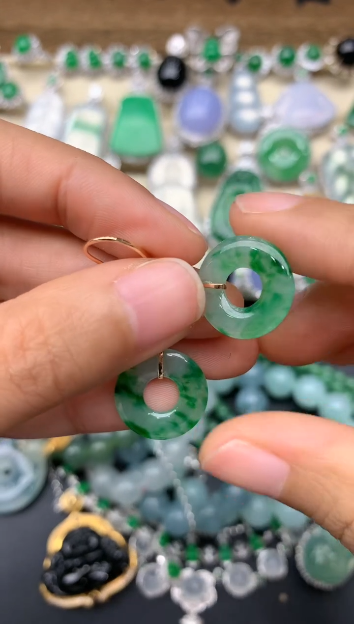 【闪购商品】翡翠耳饰18K金镶嵌233-中国好珍宝