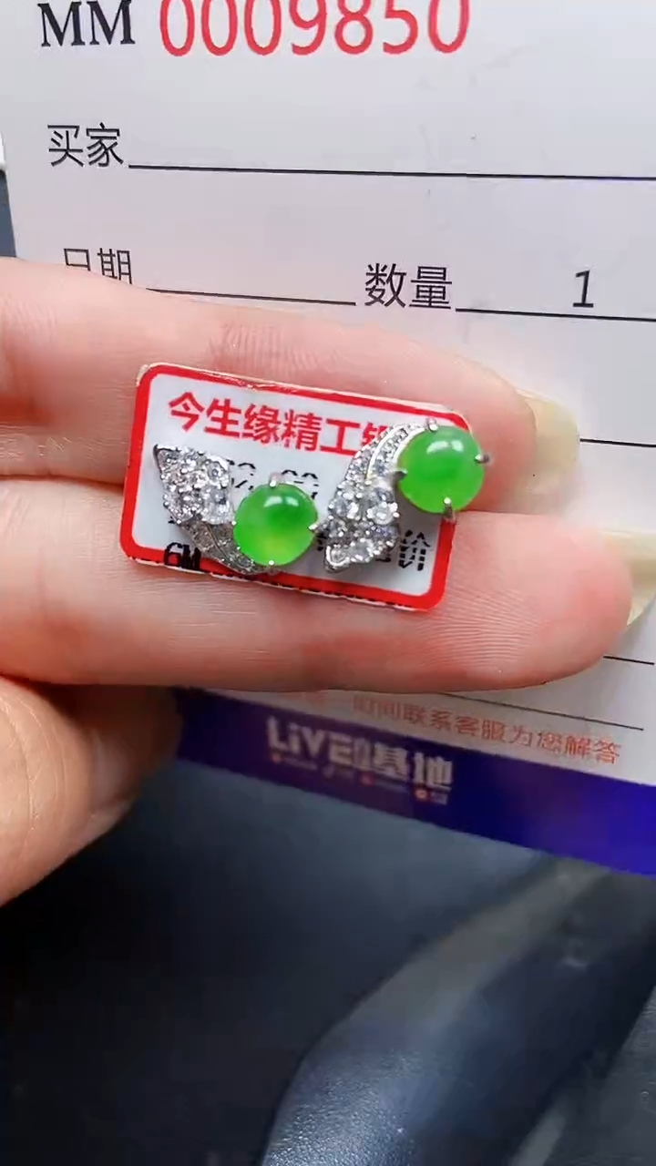 颈饰银S925镶嵌翡翠9850