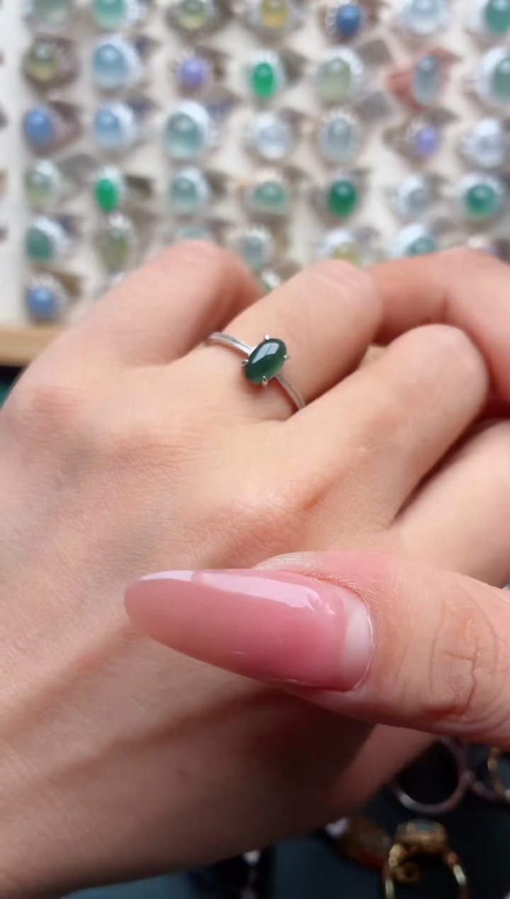 银S925镶嵌戒指翡翠.