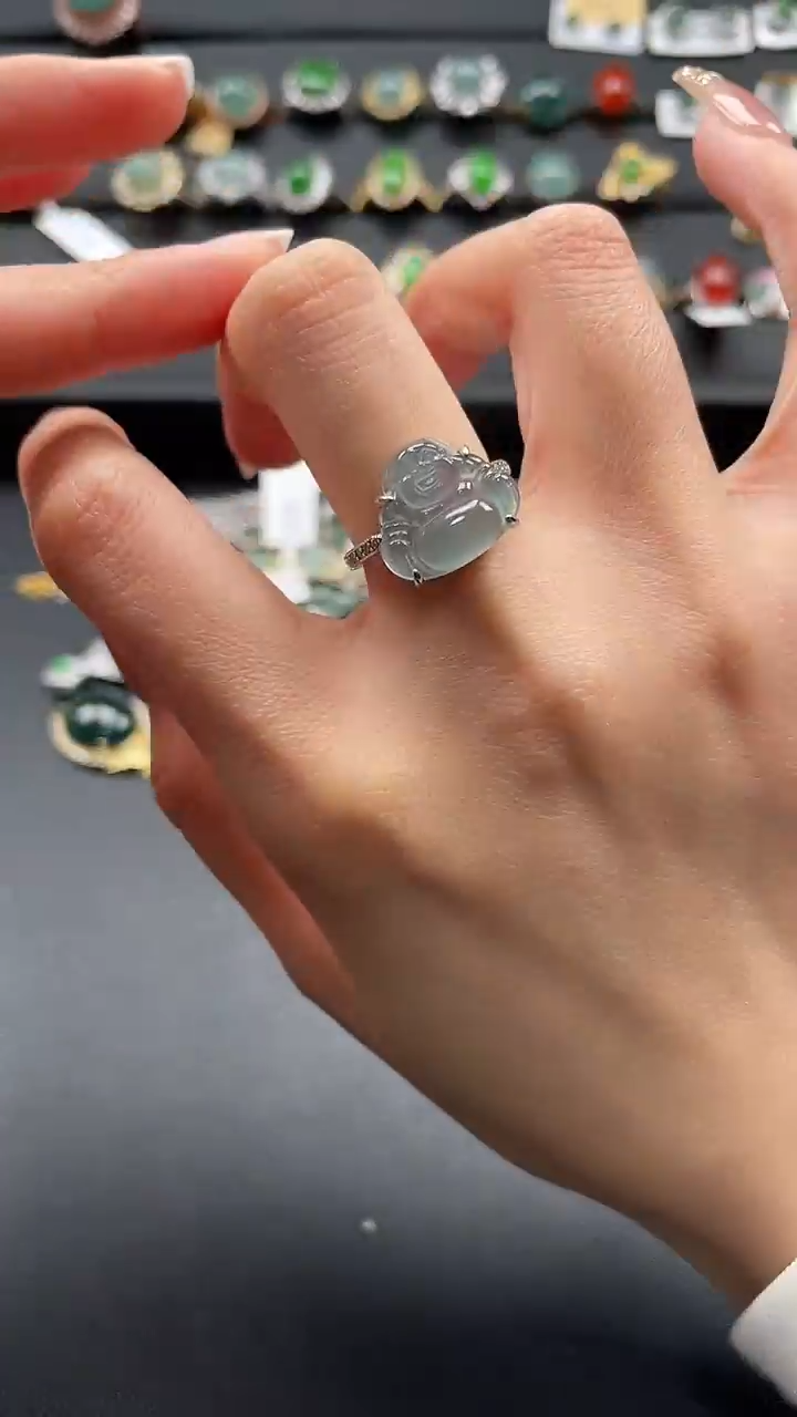 【闪购商品】翡翠戒指银S925镶嵌34565436