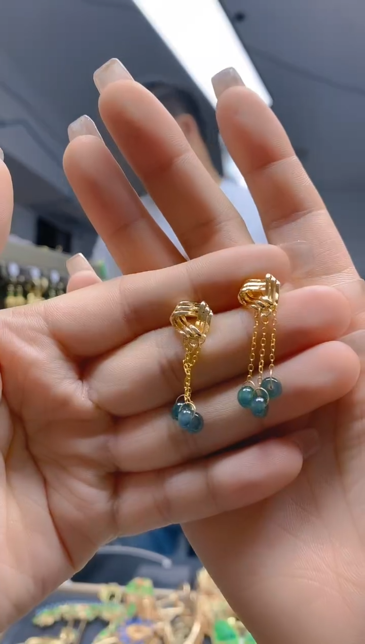 【闪购商品】翡翠耳饰合金378翡翠耳钉