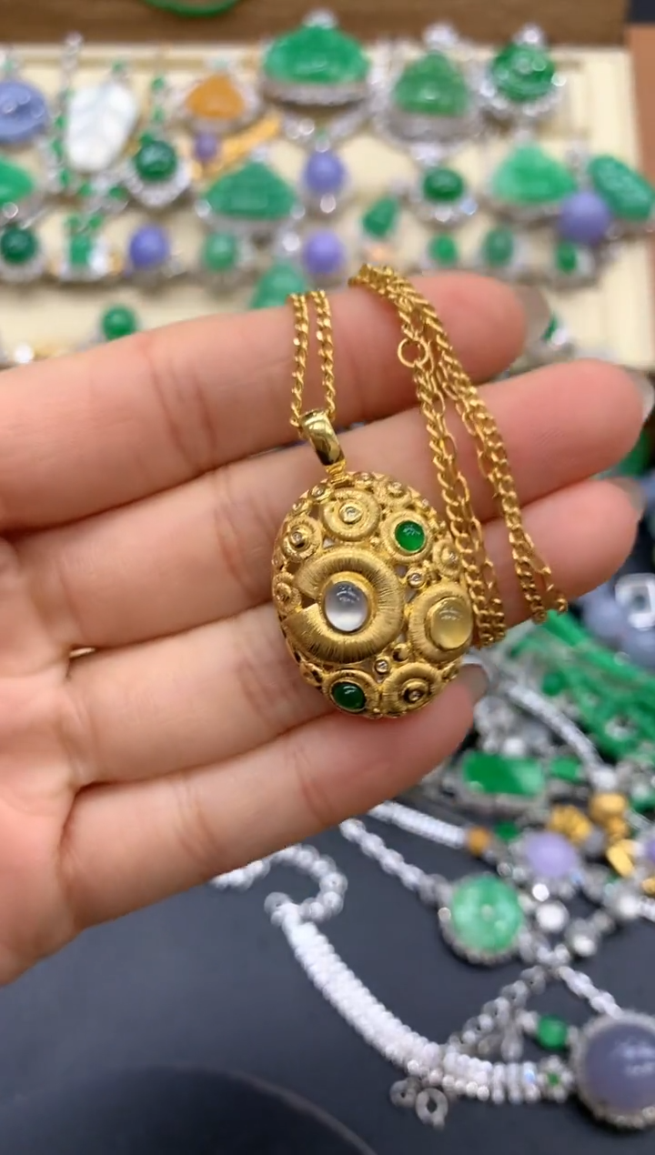 【闪购商品】翡翠颈饰18K金镶嵌443-中国好珍宝