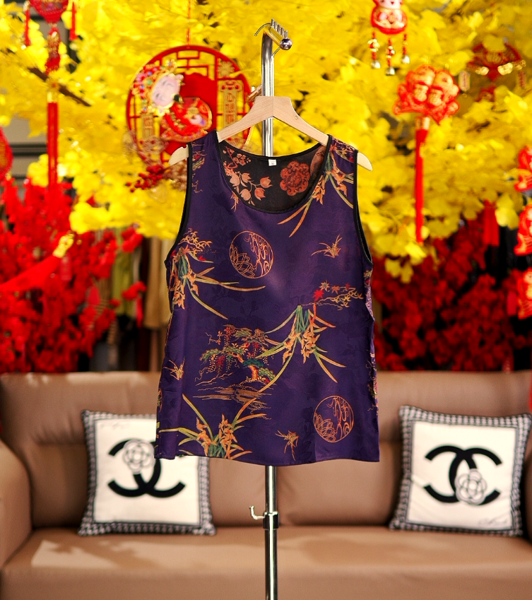 夏季印花宽松型马甲薄款常规中老年女装民族风常规款1080