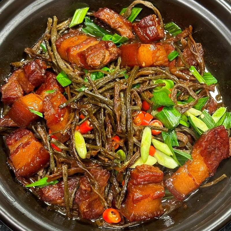 干豇豆红烧肉（鲜五花肉约520g）