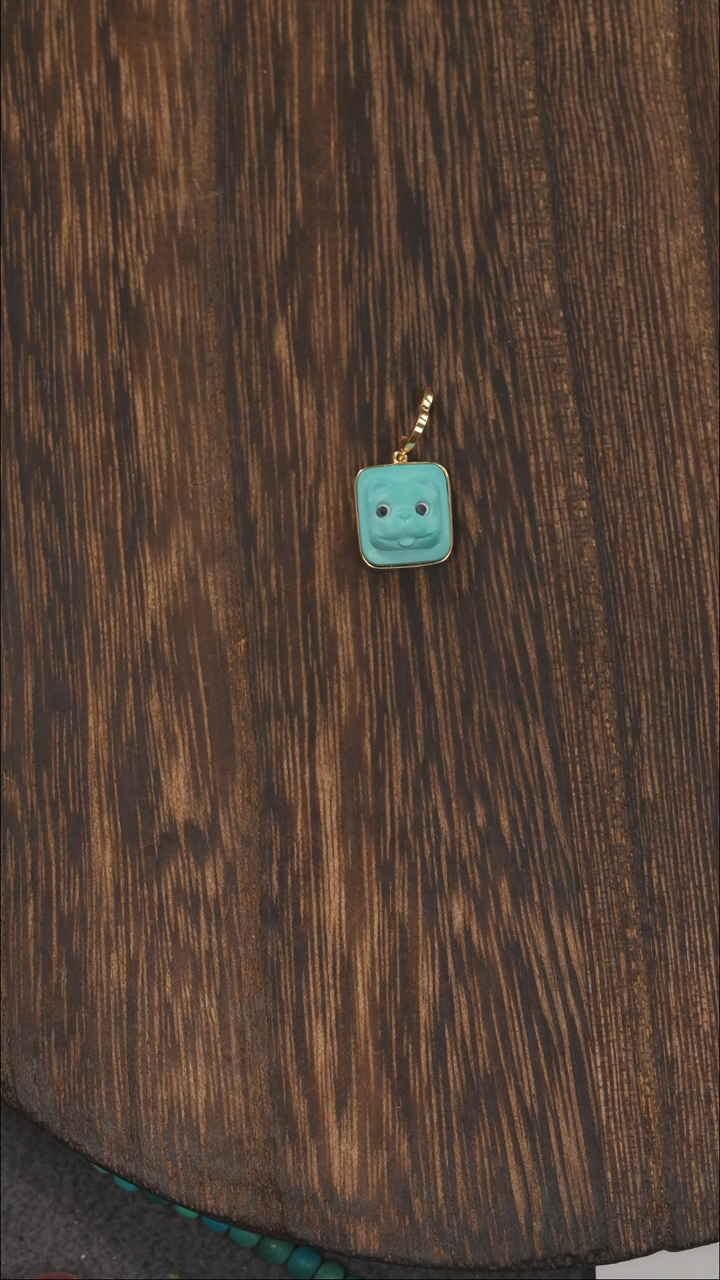 【闪购商品】绿松石挂饰18K金镶嵌1