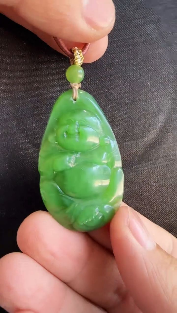 【闪购商品】和田玉（碧玉）吊坠未镶嵌粉绿吊坠