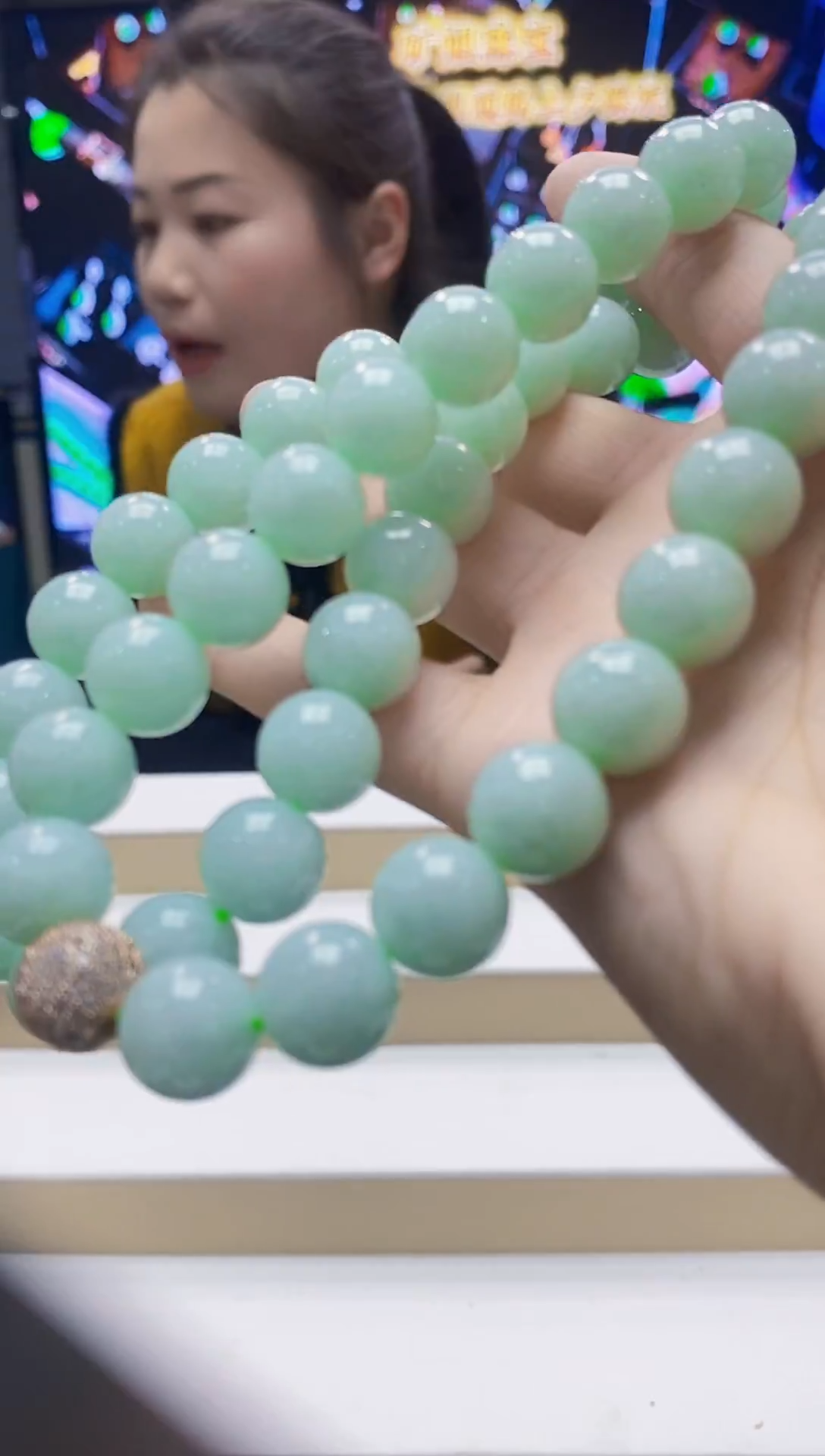 未镶嵌定制翡翠-毛货珠链44