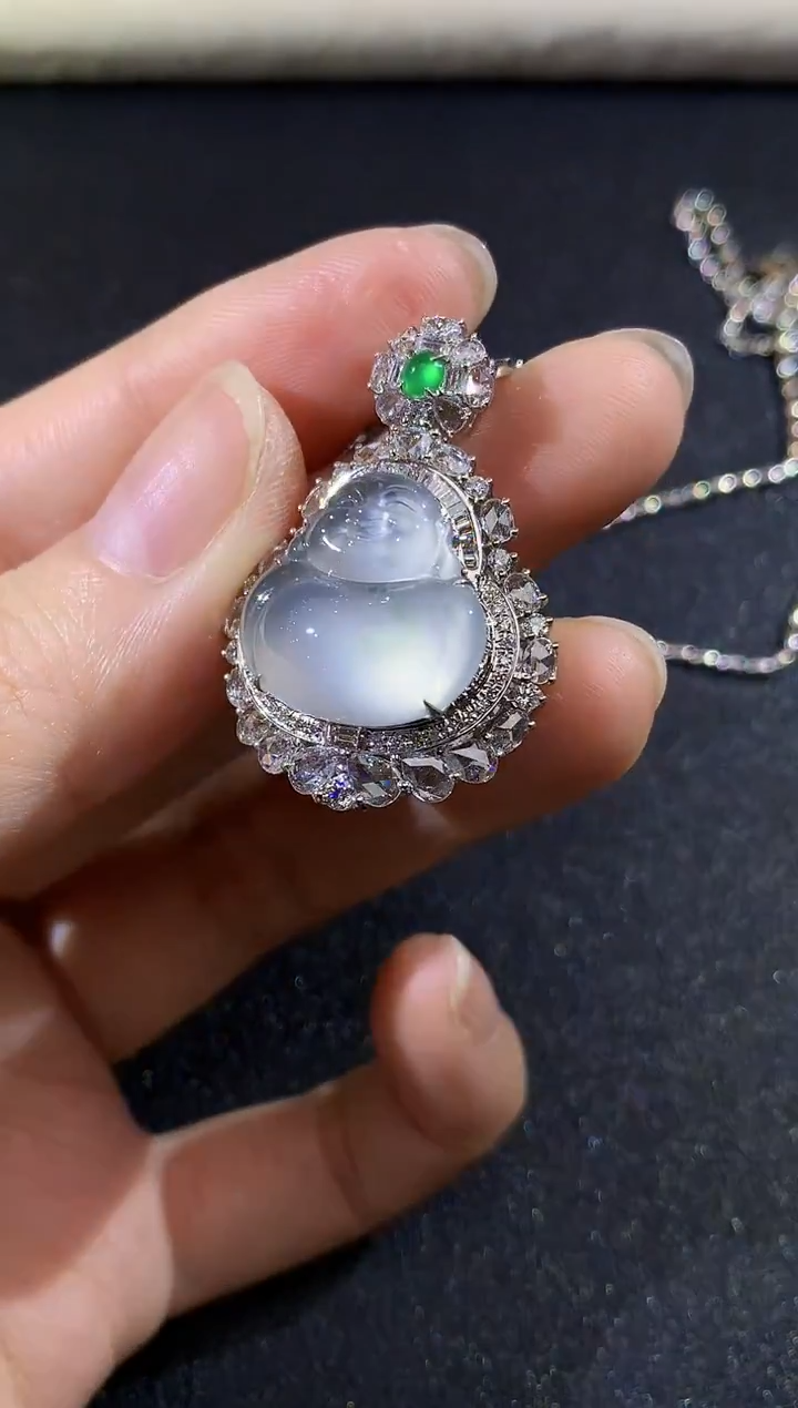 吊坠(不含链)18K金镶嵌翡翠A60 