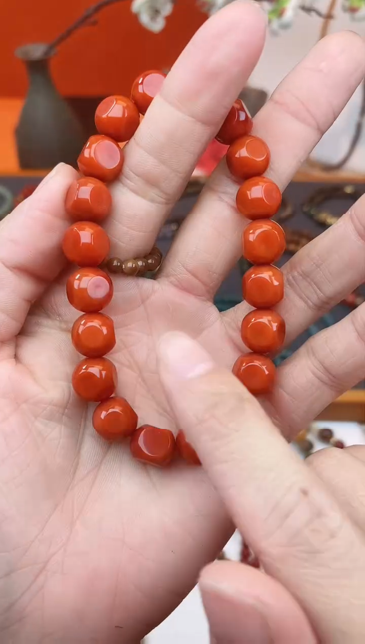 【闪购商品】南红玛瑙手链未镶嵌六方单圈