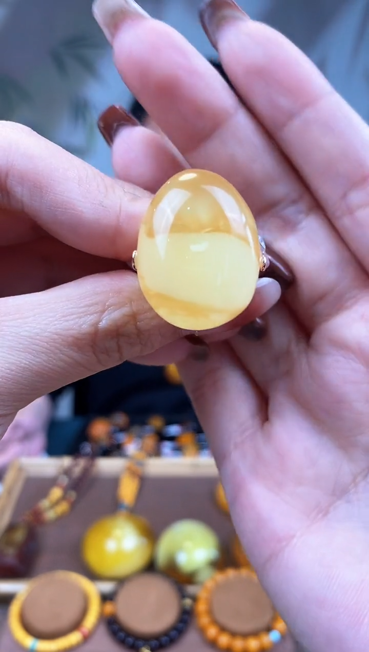 【闪购商品】琥珀裸石银S925镶嵌基地发货 一物一证 顺丰包邮