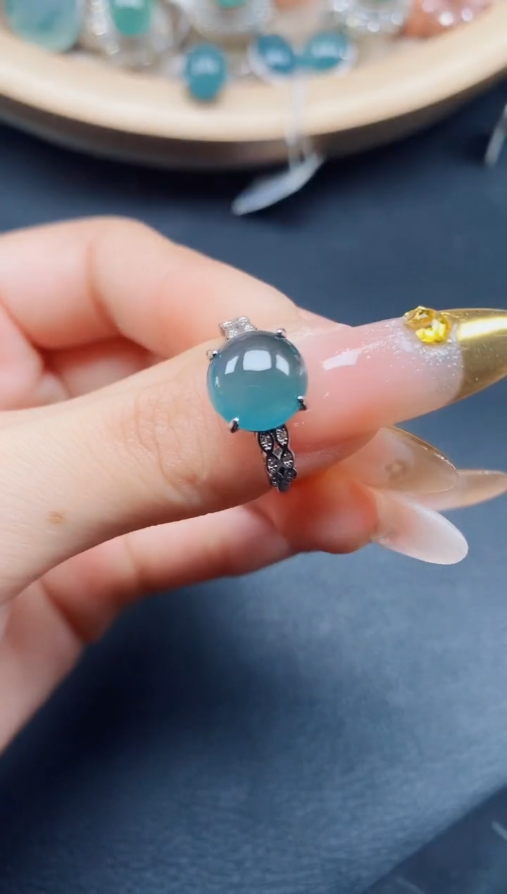 【闪购商品】翡翠戒指银S925镶嵌翡翠