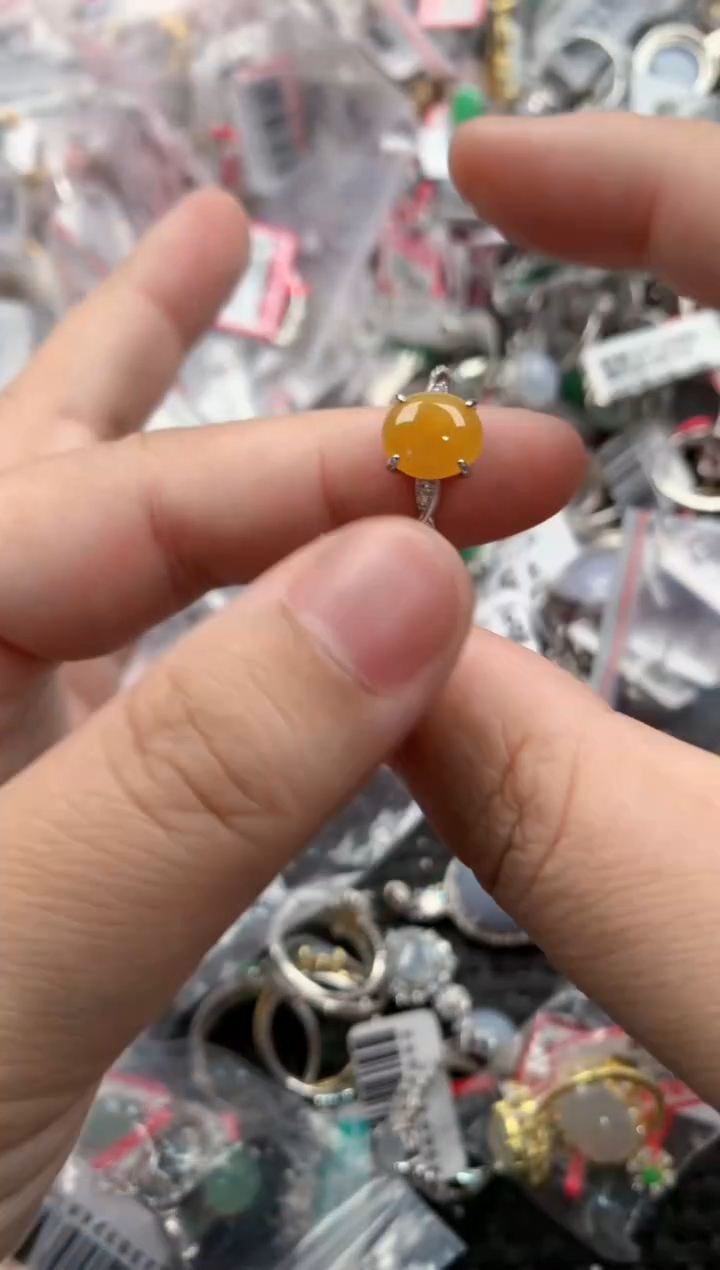 银S925镶嵌戒指翡翠11  11   7