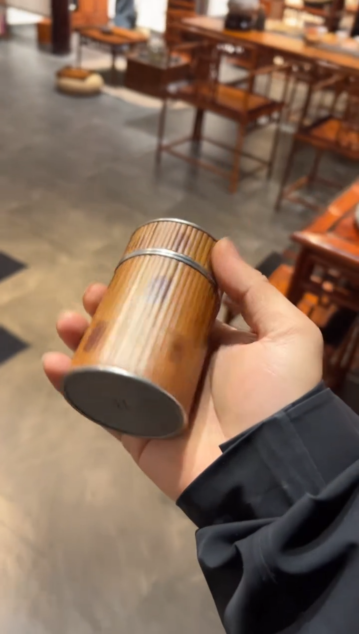 【闪购商品】扇子湘妃竹手工制作茶叶罐