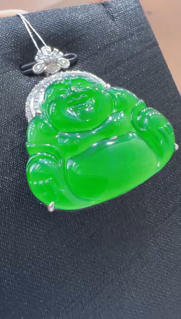 【闪购商品】翡翠吊坠(不含链)18K金镶嵌             