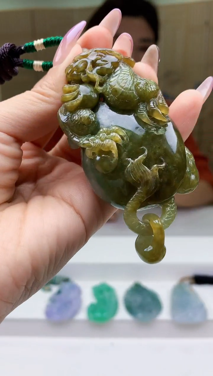 【闪购商品】定制翡翠未镶嵌4829ty-毛货挂件62