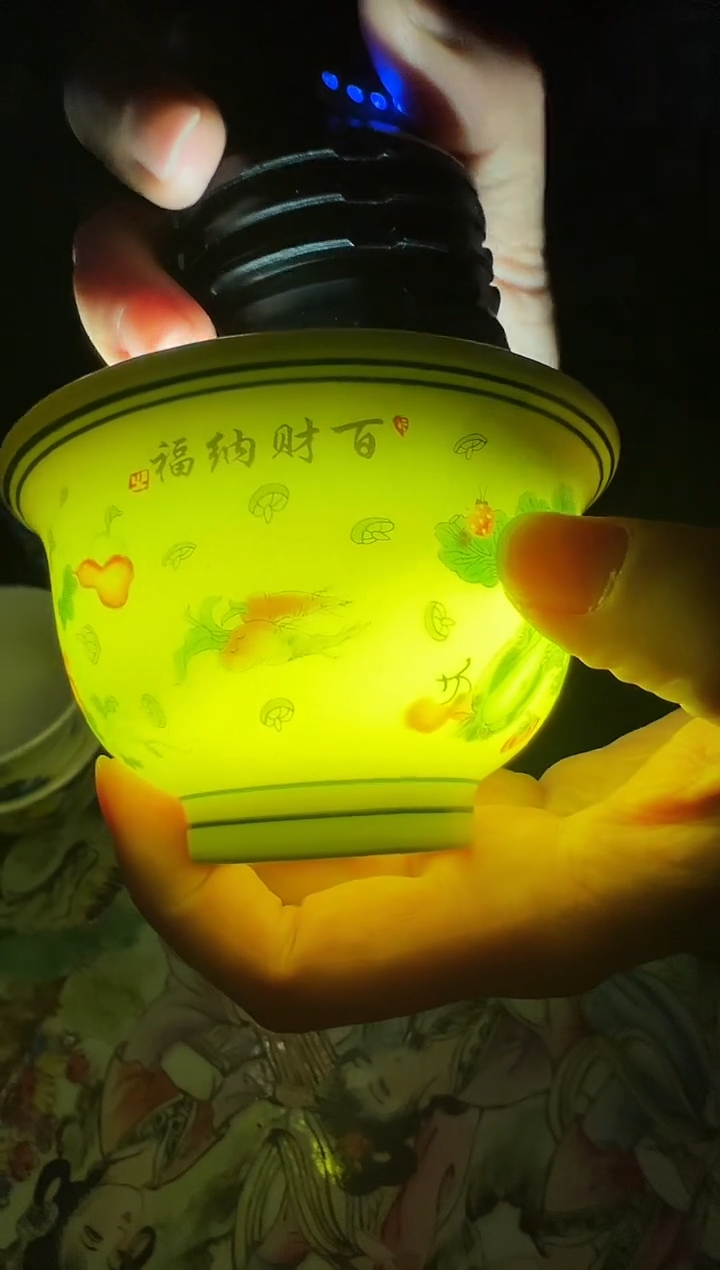 摆件瓷景德镇瓷器压手杯